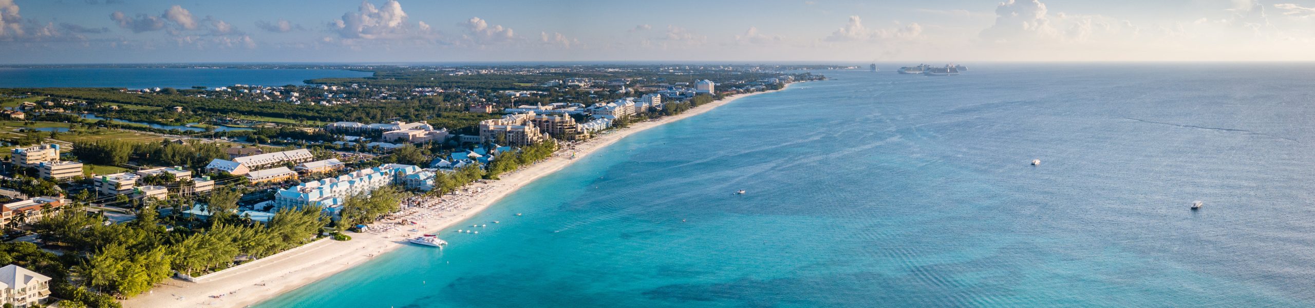 Aerial shot of the Cayman Islands